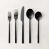 20-Piece Parallel Brushed Black Flatware Set -Home Furnishing Shop 20PcPrlllBrshdBlkFltwrSSHF22