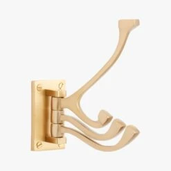 Brass 3-Prong Swivel Towel Hook -Home Furnishing Shop 3ProngSwvlHookBrassS19