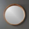 Acacia Wood Round Wall Mirror 24" 2 Acacia Wood Round Wall Mirror 24" -Home Furnishing Shop AcaciaWoodMirrorRndSHF16