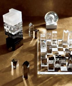 Clear And Smoke Grey Acrylic Chess Set -Home Furnishing Shop AcrylicTumblingTowerNV19