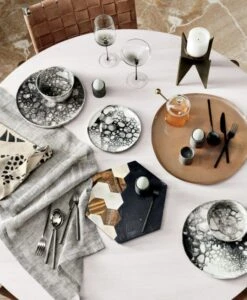 20-Piece Pin Tumbled Black Flatware Set -Home Furnishing Shop ApiaryMarbleServerCoveMarbleJN19