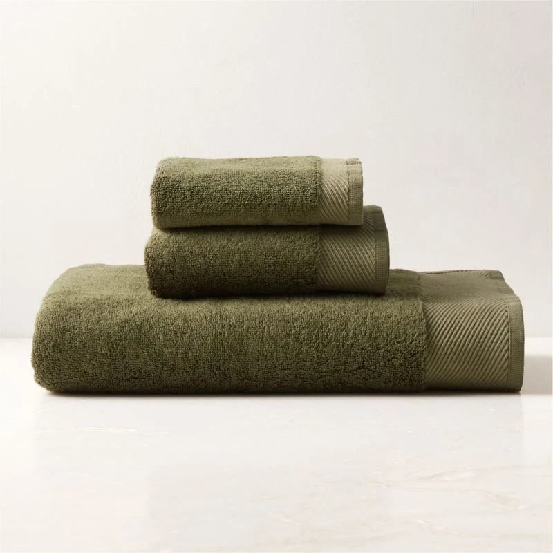 Arlow Organic Cotton Green Bath Towel Set 3 Arlow Organic Cotton Green Bath Towel Set