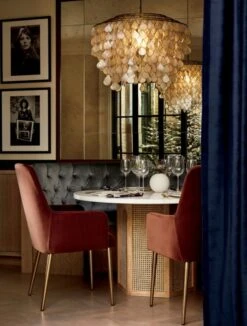 Teardrops Capiz Chandelier -Home Furnishing Shop AtriumDiningTableAragonOC18