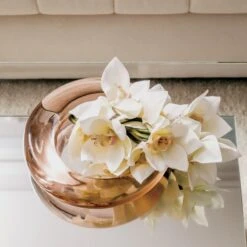 Bangle Dirty Rose Glass Decorative Bowl -Home Furnishing Shop BangleAmberLowGlassBowlNV20 1x1