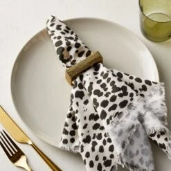 Barre Gold Napkin Rings Set Of 8 -Home Furnishing Shop BarreGoldNapkinRingSHF21