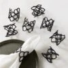 Basal Satin Black Napkin Rings Set Of 8 -Home Furnishing Shop BasalStnBlackNpknRingS8SHF22