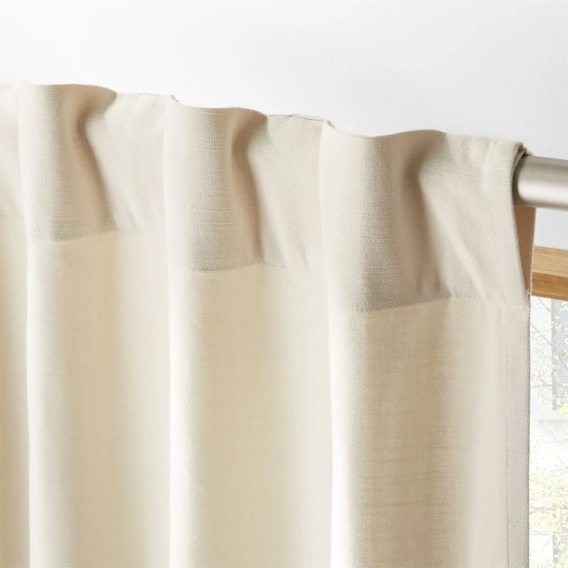Natural Tan Cotton Basketweave Window Curtain Panel 48"x84" 5 Natural Tan Cotton Basketweave Window Curtain Panel 48"x84" - Image 3