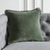 Bettie Forest Green Throw Pillow With Down-Alternative Insert 16" 1 Bettie Forest Green Throw Pillow With Down-Alternative Insert 16" -Home Furnishing Shop BettieFrstPllwCvr16X16inSHF21