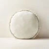 Bettie Warm White Velvet Round Throw Pillow 16"