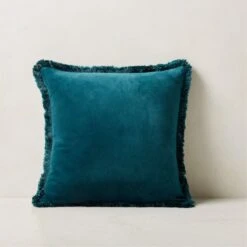 Bettie Teal Throw Pillow With Down-Alternative Insert 18''