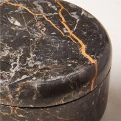 Black Golden Marble Candle Bowl -Home Furnishing Shop BlackGldnMrblCandleBowlAV2SHF22