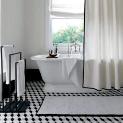 Capri Black Border Shower Curtain 72" 13 Capri Black Border Shower Curtain 72" -Home Furnishing Shop BlackMarbleTowelRackOC20 1x1