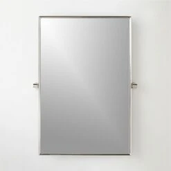Blaine Polished Nickel Rectangular Pivot Wall Mirror 24"x36"