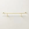Blaine Polished Brass Wall Shelf With Rail 24" -Home Furnishing Shop BlaineUldBsWllShlfWR24inSHF22