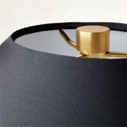 Block Black Lacquered Linen Table Lamp -Home Furnishing Shop BlockBlkTableLampAV2SHF23