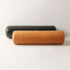 Bolster Black Leather Throw Pillow 24" -Home Furnishing Shop BolsterLeatherPillowGroupFHF22