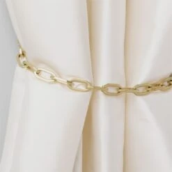 Bolt Polished Brass Chain Curtain Tieback 8 Bolt Polished Brass Chain Curtain Tieback -Home Furnishing Shop BoltDrpryTiebackChnPldBrsSHF21