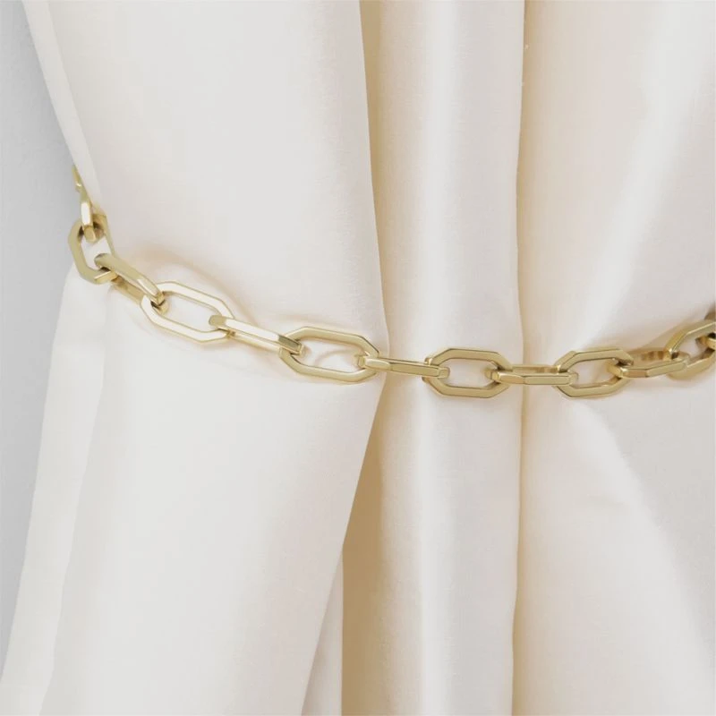 Bolt Polished Brass Chain Curtain Tieback 4 Bolt Polished Brass Chain Curtain Tieback - Image 2