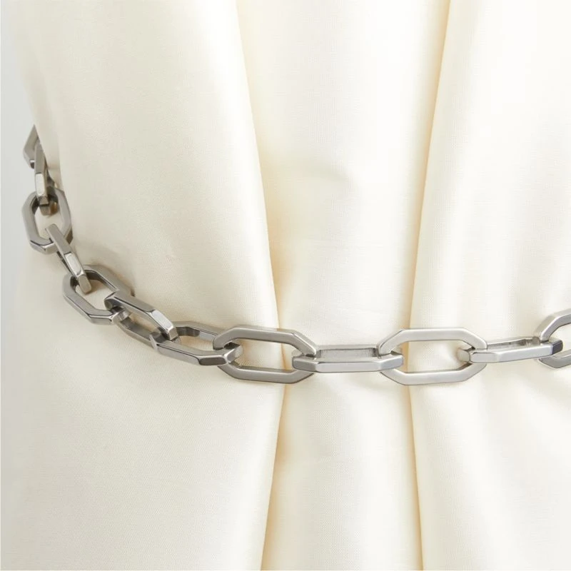 Bolt Polished Nickel Chain Curtain Tieback 4 Bolt Polished Nickel Chain Curtain Tieback - Image 2