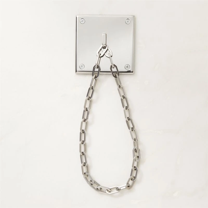 Bolt Polished Nickel Chain Curtain Tieback 3 Bolt Polished Nickel Chain Curtain Tieback