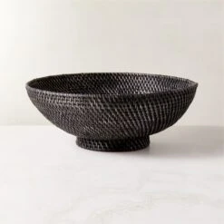Borneo Woven Rattan Black Bowl