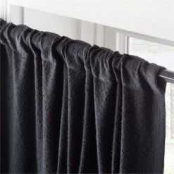 Black Boucle Window Curtain Panel 48''x84'' -Home Furnishing Shop BoucleIvryNBlkCrtn96PnlAV2SHF23
