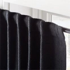 Black Boucle Window Curtain Panel 48''x84'' -Home Furnishing Shop BoucleIvryNBlkCrtn96PnlAV3SHF23