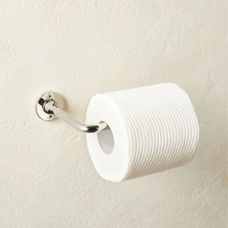 Boule-Inspired Polished Nickel Wall Mount Toilet Paper Holder 4 Boule-Inspired Polished Nickel Wall Mount Toilet Paper Holder - Image 2