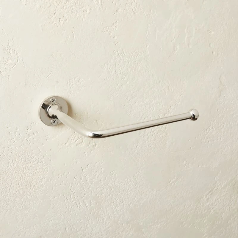 Boule-Inspired Polished Nickel Wall Mount Toilet Paper Holder 3 Boule-Inspired Polished Nickel Wall Mount Toilet Paper Holder