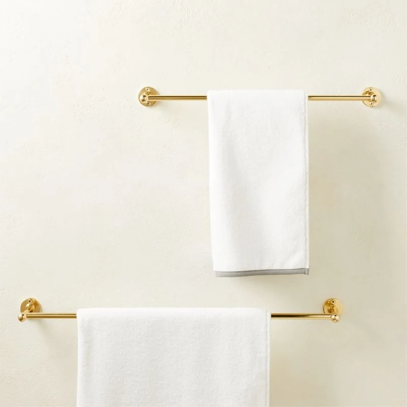 Boule-Inspired Polished Brass Towel Bar 18" 4 Boule-Inspired Polished Brass Towel Bar 18" - Image 2