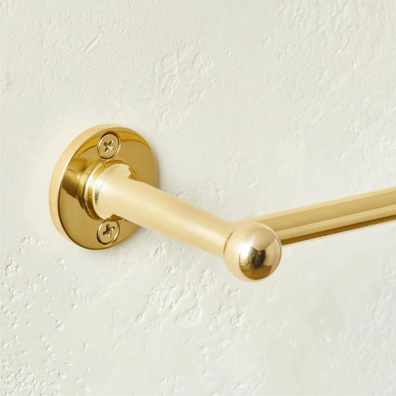 Boule-Inspired Polished Brass Towel Bar 18" 7 Boule-Inspired Polished Brass Towel Bar 18" - Image 5