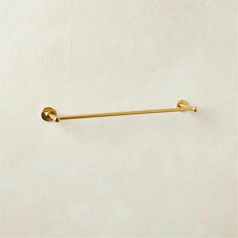 Boule-Inspired Polished Brass Towel Bar 18" 3 Boule-Inspired Polished Brass Towel Bar 18"