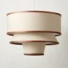 Bruna Walnut Wood And Linen Pendant Light -Home Furnishing Shop BrunaPendantROS22