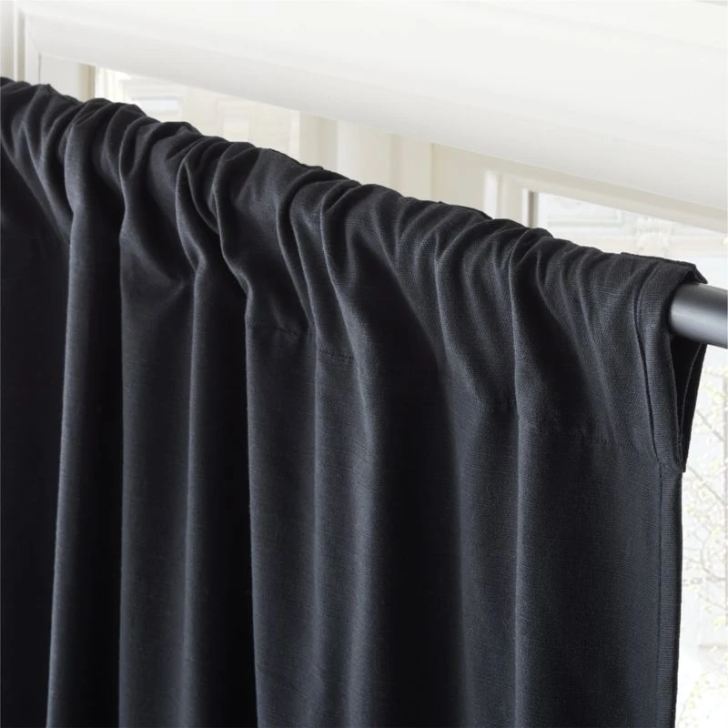Black Basketweave Blackout Window Curtain Panel 48"x84'' 5 Black Basketweave Blackout Window Curtain Panel 48"x84'' - Image 3