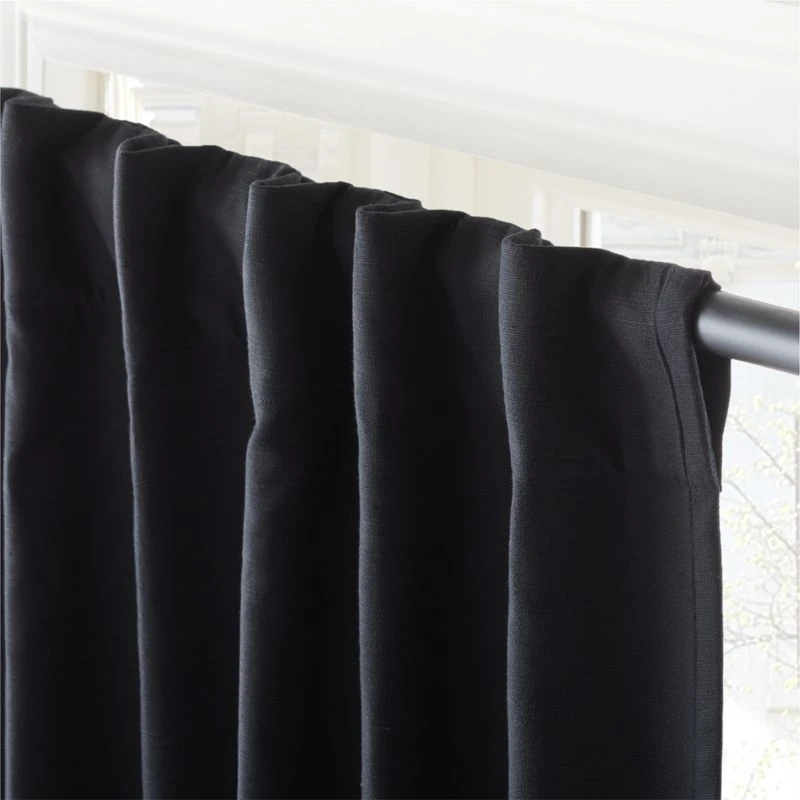 Black Basketweave Blackout Window Curtain Panel 48"x84'' 6 Black Basketweave Blackout Window Curtain Panel 48"x84'' - Image 4