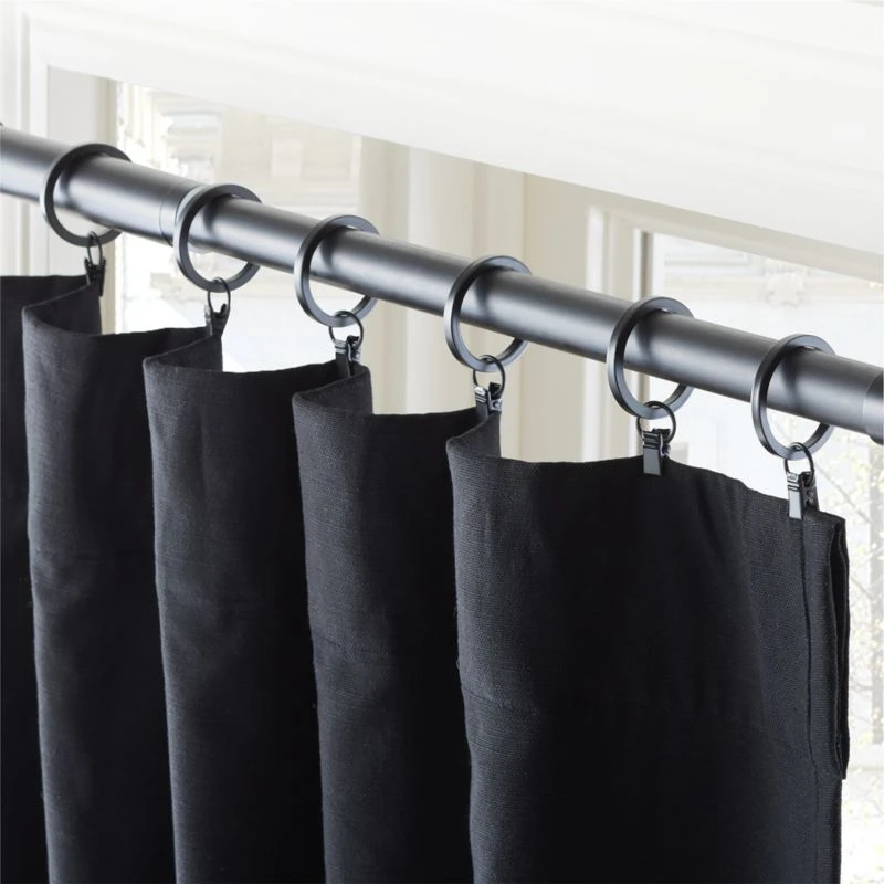 Black Basketweave Blackout Window Curtain Panel 48"x84'' 4 Black Basketweave Blackout Window Curtain Panel 48"x84'' - Image 2