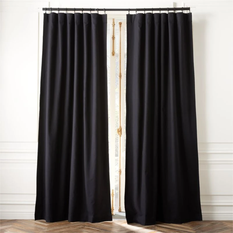 Black Basketweave Blackout Window Curtain Panel 48"x84'' 3 Black Basketweave Blackout Window Curtain Panel 48"x84''