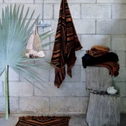 Onca Organic Cotton Black And Tawny Hand Towel -Home Furnishing Shop CB2FA21 KD 7A 1538 OC21 1x1