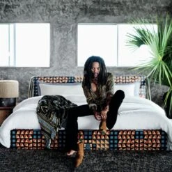 Lineage Woven Striped Throw Blanket -Home Furnishing Shop CB2FA21 LK 0563 OC21 1x1