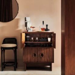 Farren Black Round Wall Mirror 30" 11 Farren Black Round Wall Mirror 30" -Home Furnishing Shop CB2FA22 12B V1