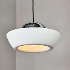 Materia Ivory Dome Pendant Light 12 Materia Ivory Dome Pendant Light -Home Furnishing Shop CB2FA22 PR GF 06A 109