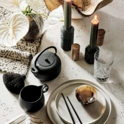 Nava Black And White Patterned Table Runner 14"x90" -Home Furnishing Shop CB2HOL21 16A heroOC21 1x1