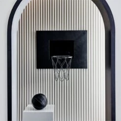 Black Leather Basketball Hoop -Home Furnishing Shop CB2HOL21 25B hero