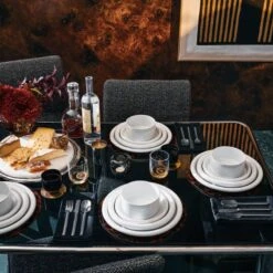 Inge White Dinner Plate -Home Furnishing Shop CB2HOL22 05B V1