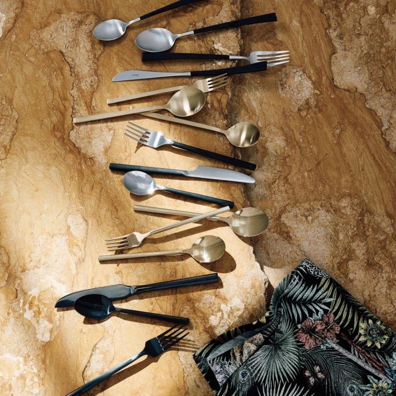 20-Piece Parallel Brushed Black Flatware Set 5 20-Piece Parallel Brushed Black Flatware Set - Image 3