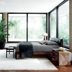 Paxton Linen Garment Washed Black Standard Shams Set Of 2 -Home Furnishing Shop CB2SP22 08A V1