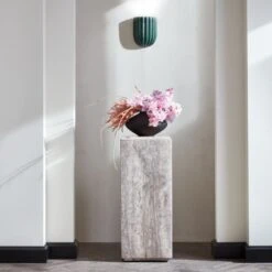 Ariel Fluted Green Marble Wall Sconce Light -Home Furnishing Shop CB2SP23 18A3 v1 RET 1