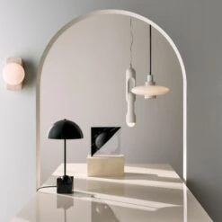 Jumeau White Concrete Pendant Light 12 Jumeau White Concrete Pendant Light -Home Furnishing Shop CB2SP23 19A hero