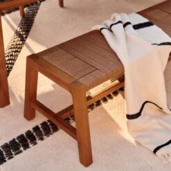 Huxley Black And White Striped Wool Throw Blanket -Home Furnishing Shop CB2SU23 RC 05A Det 178