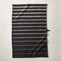 Cafe Organic Cotton Black Striped Dish Towels Set Of 2 -Home Furnishing Shop CafeStripeS2DishtowelsAV2SHS20